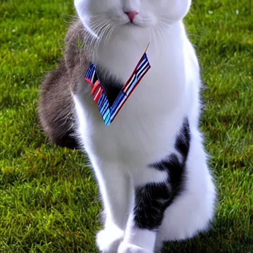 Image similar to transgender flag cat