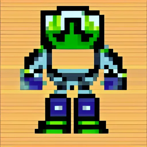 Image similar to pixelart robot.