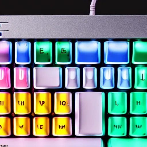 Prompt: RGB Keyboard configured with neonoir colors
