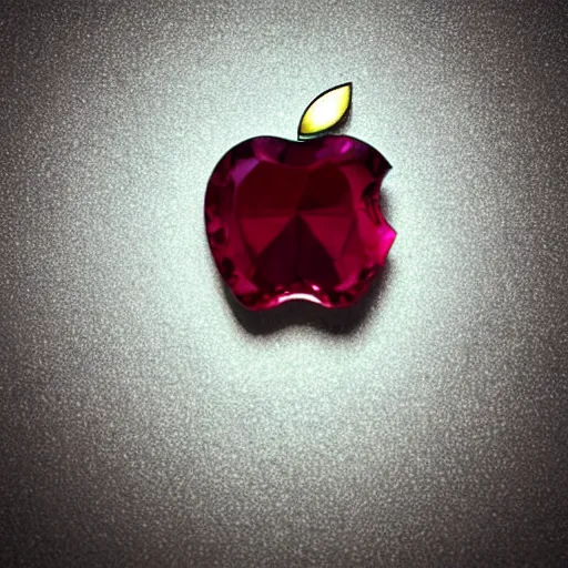 Image similar to An apple is made of ruby crystal.