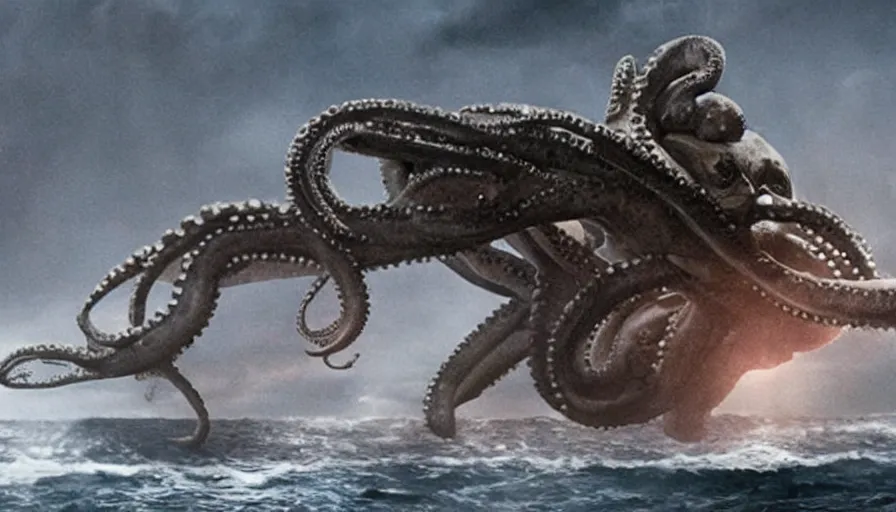 Prompt: Ridley Scott movie about an octopus attacking a nuclear submarine