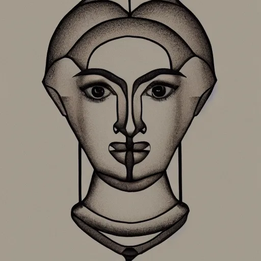 Prompt: A geometric portrait of a female