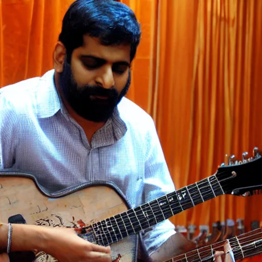 Prompt: Suryakant Sawhney playing music