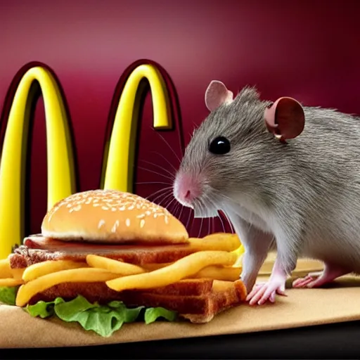 Image similar to Mcdonalds ad for a rat sandwich