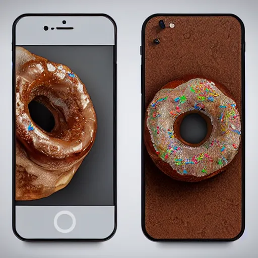 Image similar to a realistic iphone like a donut, photorealistic, ultra detailed, intricate