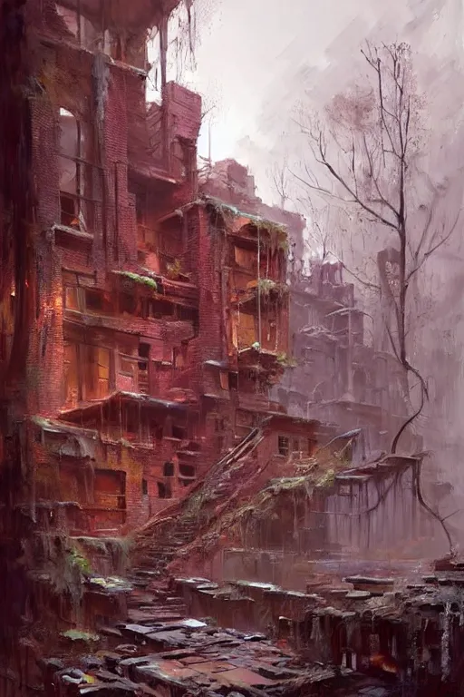 Image similar to (((((a ramshackle manhattan brick brownstone deep in the forest))))) by Eytan Zana!!!!!!!!!!!!!!!!!!!!!!!!!!!