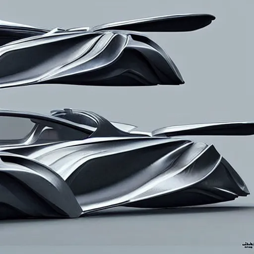 Image similar to sci-fi organic zaha hadid car 50% size and wall structure in the coronation of napoleon painting by Jacques-Louis David and in the blade runner 2049 film search pinterest keyshot product render 4k in dark plastic