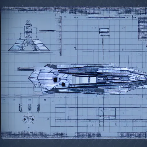 Prompt: capital class space cruiser blueprint