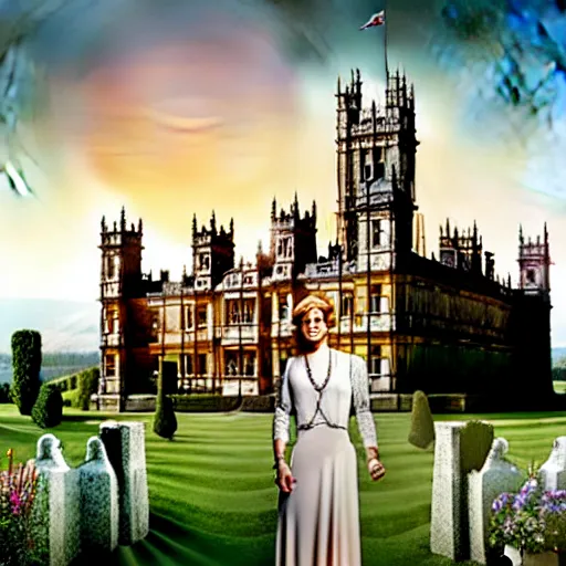 Image similar to Helene Fischer in downton Abbey, movie still, 8k, HD