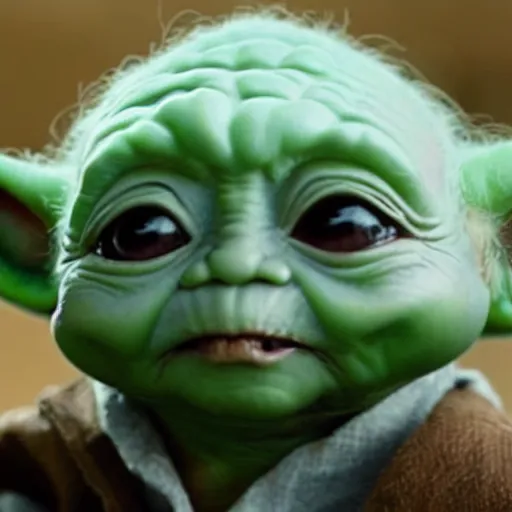 Image similar to Baby Yoda with joker facepaint on 4k Quality