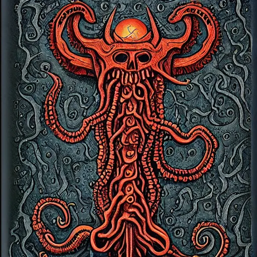 Image similar to the cover of an eldritch lovecraftian version of the necronomicon