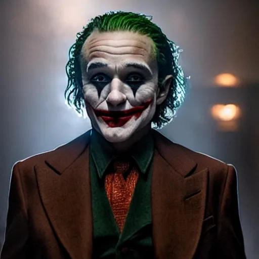 Image similar to stunning awe inspiring ( robin williams ) as the joker 8 k hdr movie still atmospheric lighting