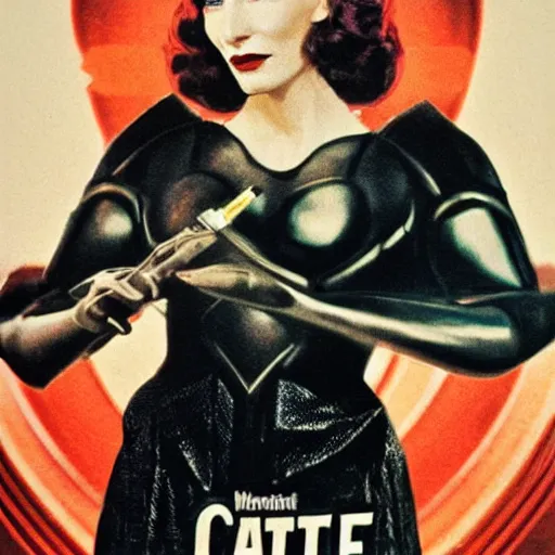 Prompt: cate blanchett ,retro, scifi, movie poster,