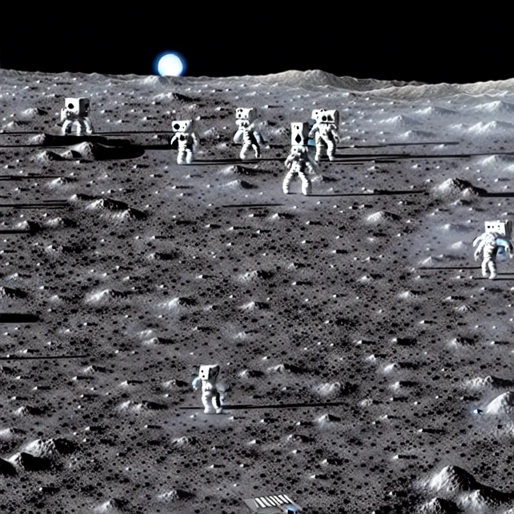 Image similar to close - virus recordings over saturated robot with space gun on the moon