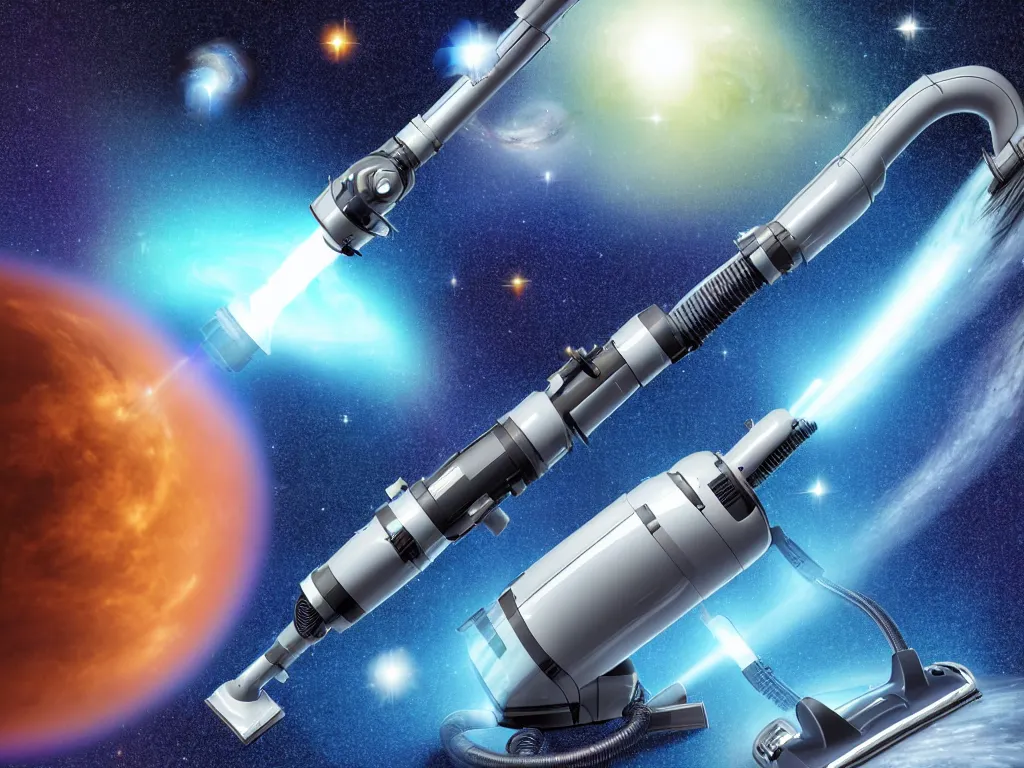 Image similar to intergalactic vacuum cleaner, science fiction, galaxy