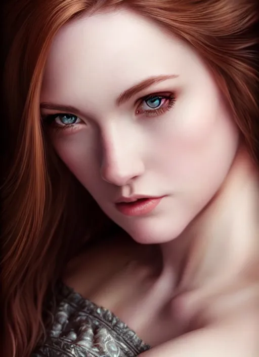 Image similar to a gorgeous scottish female photo, professionally retouched, soft lighting, realistic, smooth face, full body shot, torso, dress, perfect eyes, sharp focus on eyes, 8 k, high definition, insanely detailed, intricate, elegant, art by artgerm and jason chan