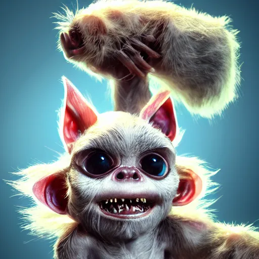 Image similar to very cute gizmo the mogwai gremlin in the movie gremlins 3, award winning creature portrait photography, extremely detailed, artstation, 8 k, sensual lighting, incredible art, wlop, artgerm