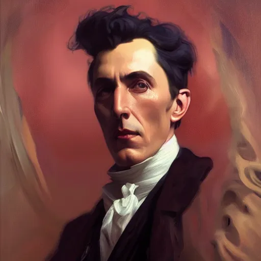 Prompt: a portrait painting of nicolas tesla in the oil painting unreal 5 daz. rpg portrait, extremely detailed artgerm greg rutkowski alphonse mucha vladimir volegov