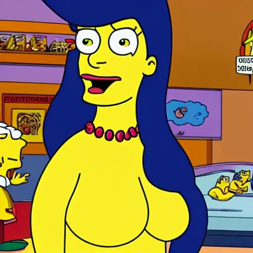 Image similar to kim kardashian in the simpsons super high quality 4k HD