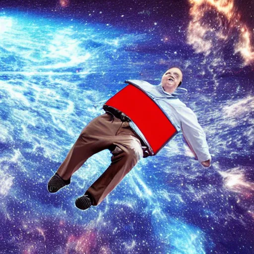 Image similar to couch flying through space