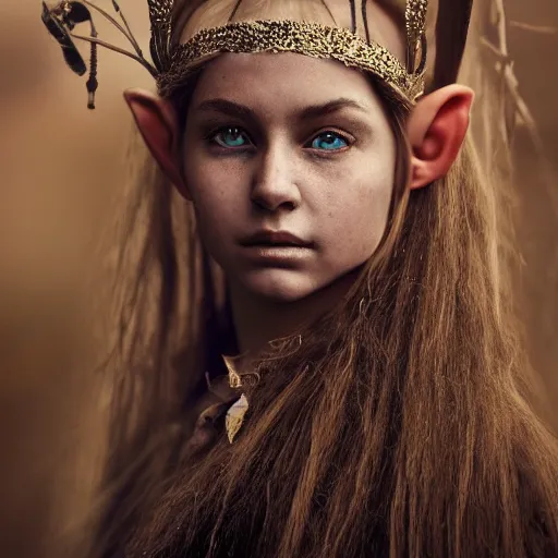 Image similar to stunning portrait photography of young beautiful elf queen from national geographic award winning