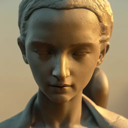 Image similar to portrait of statue girl, 8 k uhd, unreal engine, octane render in the artstyle of finnian macmanus, john park and greg rutkowski