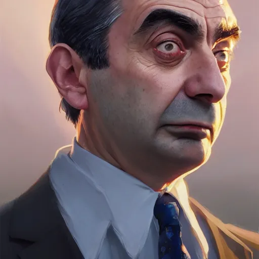 Image similar to highly detailed portrait, mr. bean in gta v, stephen bliss, unreal engine, fantasy art by greg rutkowski, loish, rhads, ferdinand knab, makoto shinkai and lois van baarle, ilya kuvshinov, rossdraws, tom bagshaw, global illumination, radiant light, detailed and intricate environment