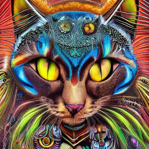 Image similar to cat face shaman by android jones