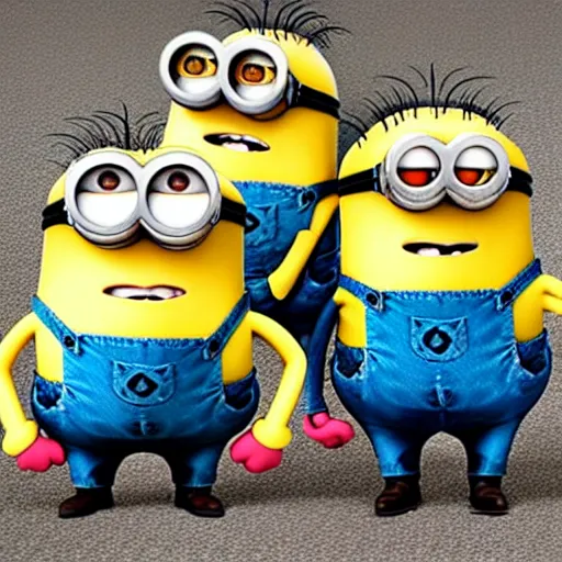 Image similar to photograph of minions from despicable me in a circle smoking bongs