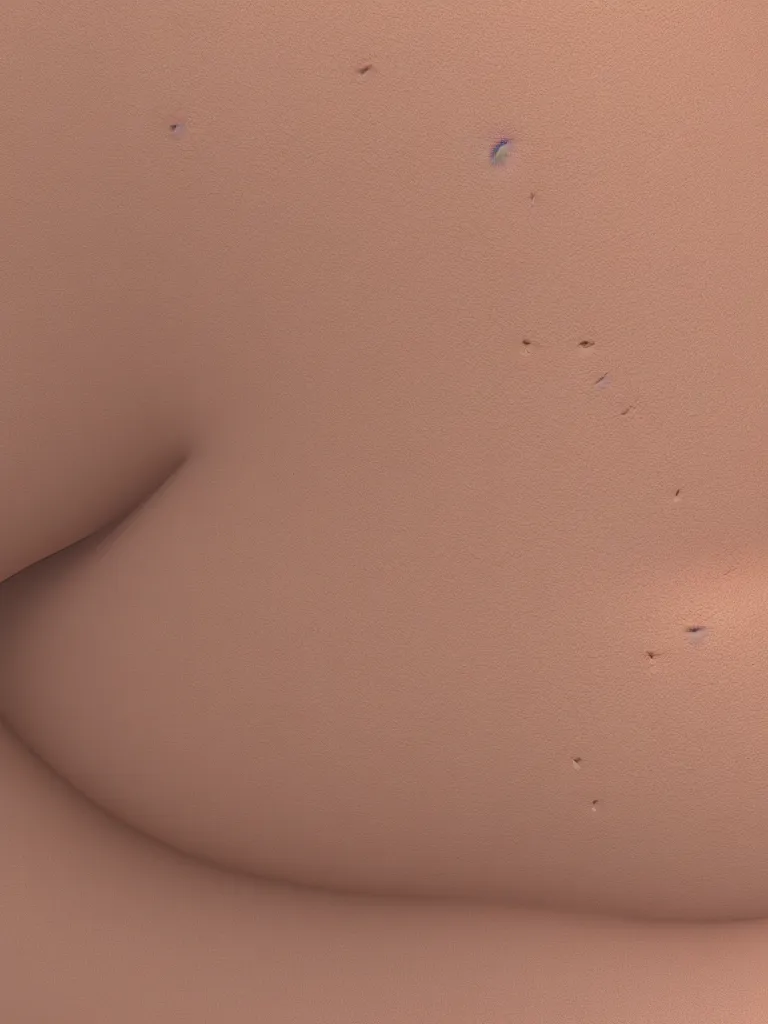 Prompt: simple 3 d primitive tube shape, texture - mapped with pale peach - colored human skin, realistic colors and details, straight smooth vertical, highly realistic bump map, surface painter, 4 k, renderman