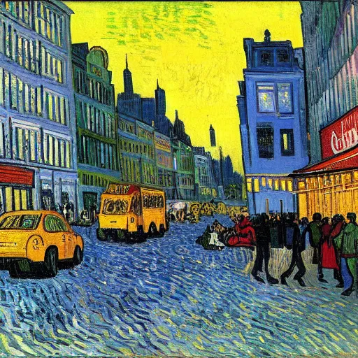 Image similar to new york city painted by vincent van gogh