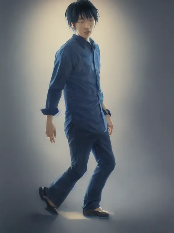 Prompt: photo of takahashi ryosuke wearing dark blue shirt, hyper detailed, digital art, trending in artstation, cinematic lighting, studio quality, smooth render, unreal engine 5 rendered, octane rendered, concept art, smooth, sharp focus, illustration, art by artgerm and greg rutkowski and alphonse mucha and wlop and krenz cushart