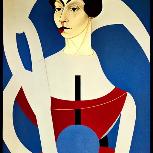 Prompt: constructivism monumental dynamic graphic super flat style portrait by avant garde painter and leon bakst, illusion surreal art, highly conceptual figurative art, intricate detailed illustration, controversial poster art, polish poster art, geometrical drawings, no blur