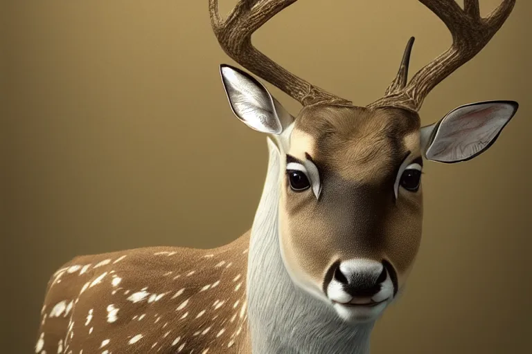 Image similar to a fallow deer by WLOP on artstation,