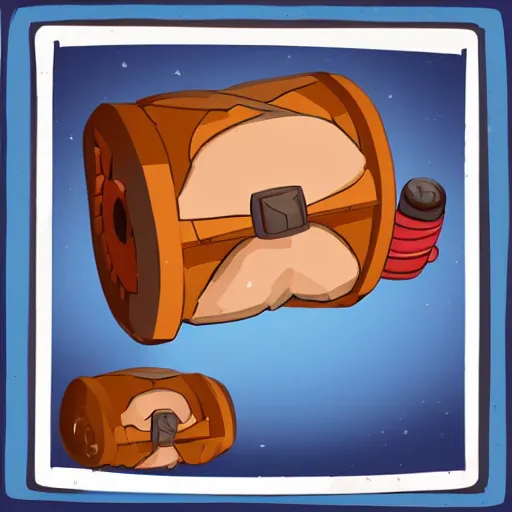 Image similar to a cute chubby cannon, stylized, digital art, blue scheme, mobile game