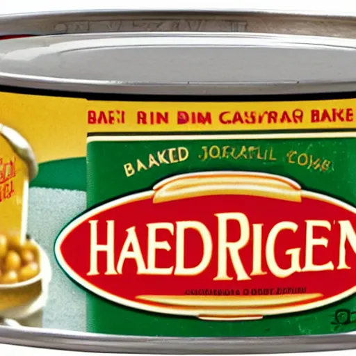 Prompt: hr geiger can of baked beans