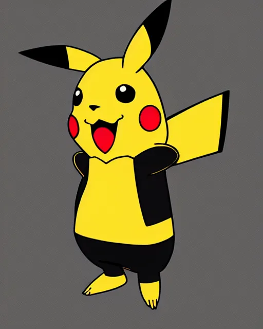 Image similar to personified Pikachu, digital art