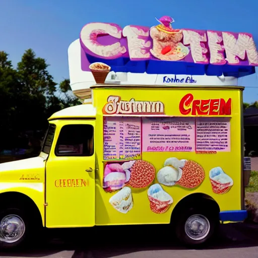 Image similar to menu of ice cream on side of ice cream truck