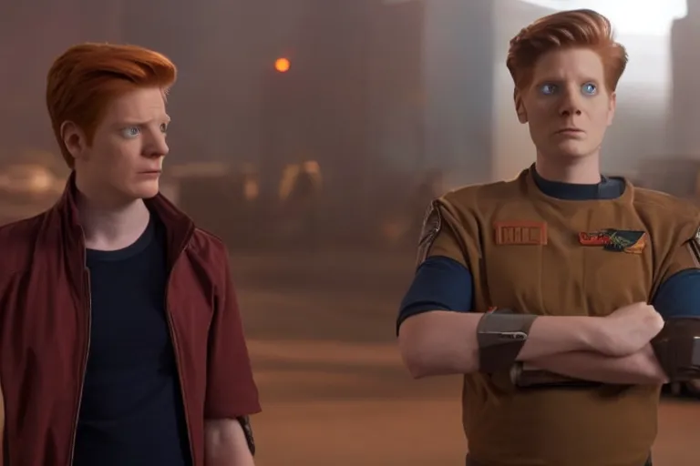 Image similar to live action film still of philip j. fry in the new sci - fi movie futurama