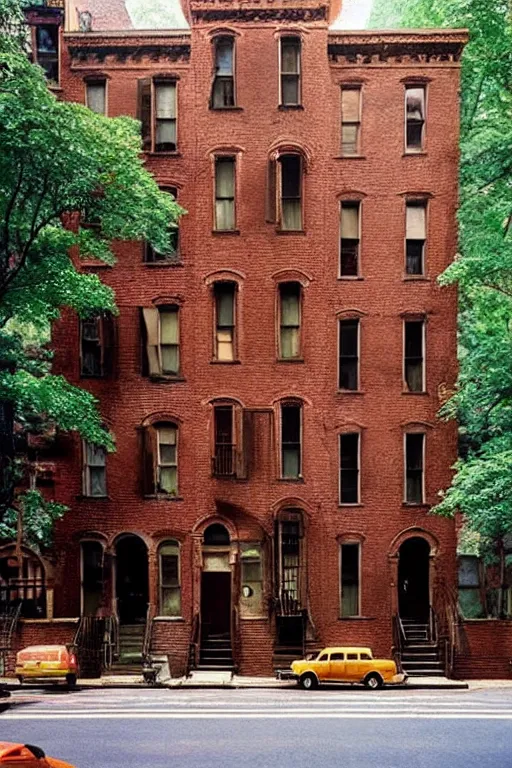 Image similar to (((((a ramshackle manhattan brick brownstone deep in the forest))))) by Wes Anderson !!!!!!!!!!!!!!!!!!!!!!!!!!!