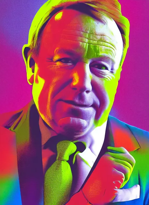 Image similar to alex jones by Zbigniew Brzezinski and lisa frank