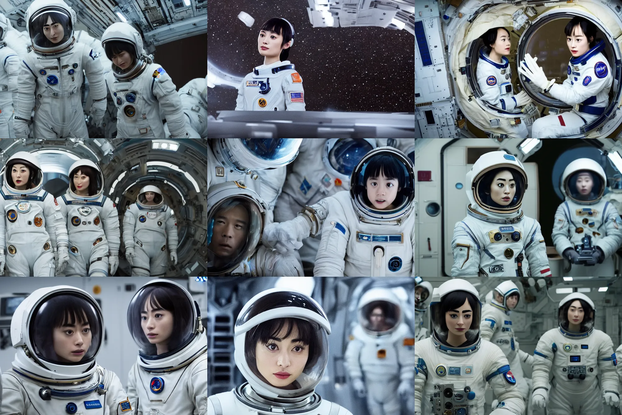 Prompt: suzu Hirose as cosmonaut miku in interstellar, movie still, masterpiece, arri alexa, 70mm, imax, cgstudio