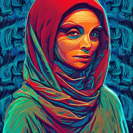 Prompt: the mona liza painted by dan mumford