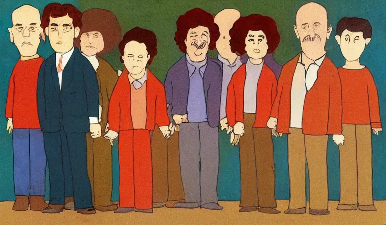 Prompt: seinfeld, by henry darger