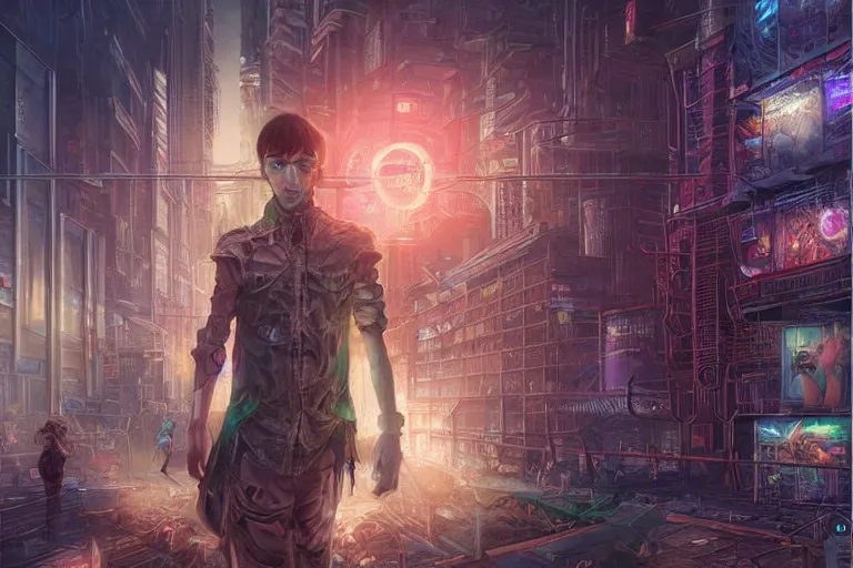 Image similar to artwork of bright cyberpunk glow, epic surrealism, Detailed digital matte painting in the style of Chie Yoshii