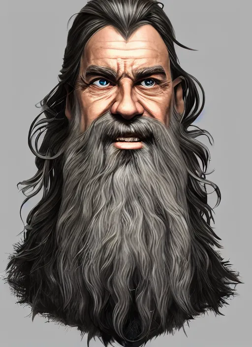 Image similar to character portrait of Steve-O with a long beard as Gandalf, digital art, trending on artstation, 4k