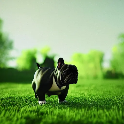 Prompt: emerald crystal french bulldog, photo realistic, dramatic cinematic lighting, octane render, 4 k, ultra detailed