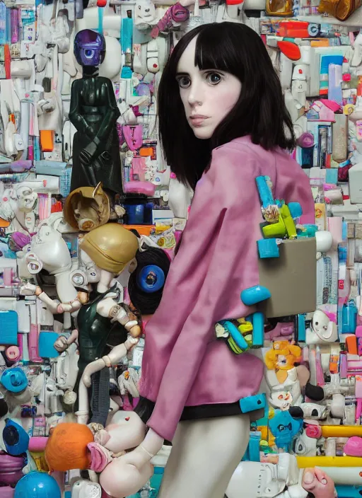 Image similar to studio photograph of a contemporary ceramic sculpture of a modular quirky emma roberts krysten ritter android by hikari shimoda and jack gaughan