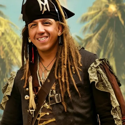 Image similar to Daddy Yankee as a pirate in pirates of the caribbean