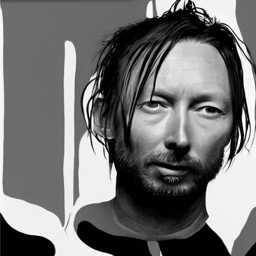 Image similar to happy thom yorke